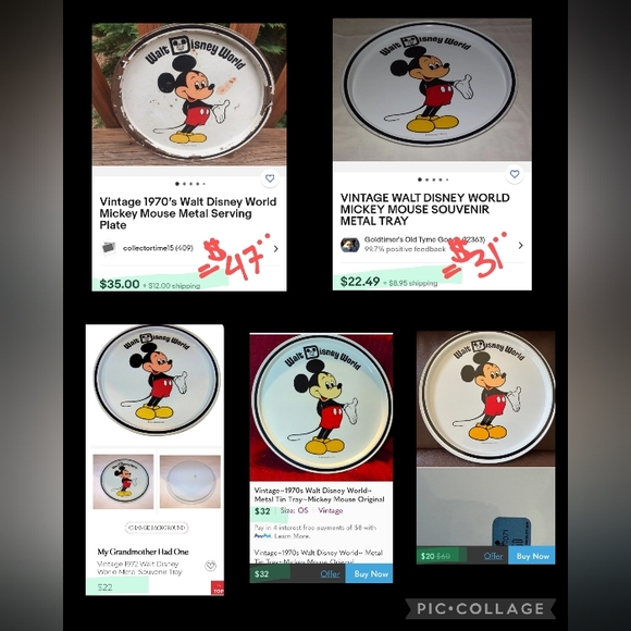 Vintage 1970s Walt Disney World - Mickey Mouse Metal/Enamel Tray - Picture 8 of 8
